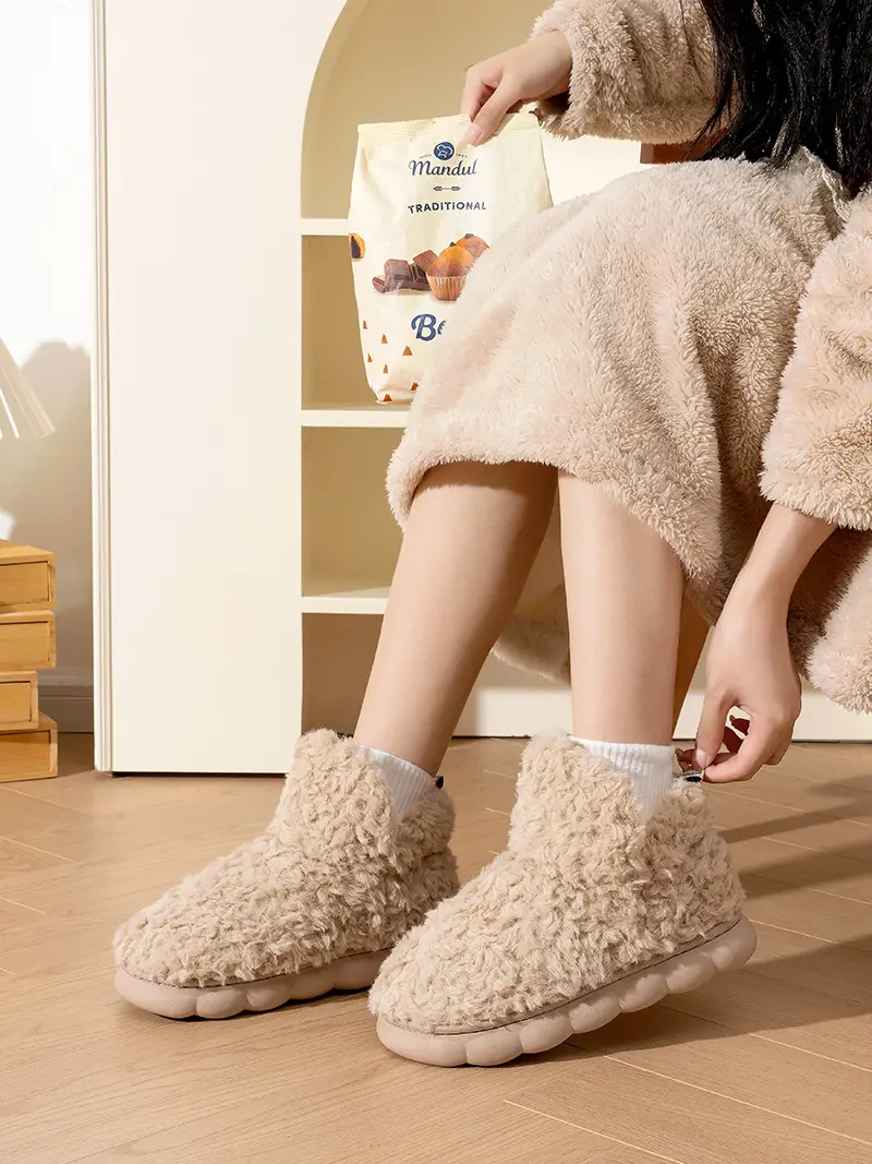 Women's cotton slippers winter couple 2023 new indoor home cute plush cotton shoes outer wear men's autumn and winter — feature 5