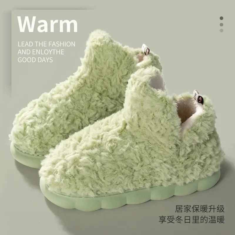 Women's cotton slippers winter couple 2023 new indoor home cute plush cotton shoes outer wear men's autumn and winter - Image 2