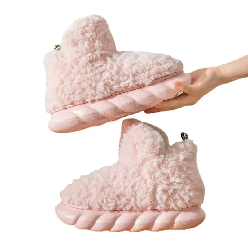 Women's cotton slippers winter couple 2023 new indoor home cute plush cotton shoes outer wear men's autumn and winter - Image 3