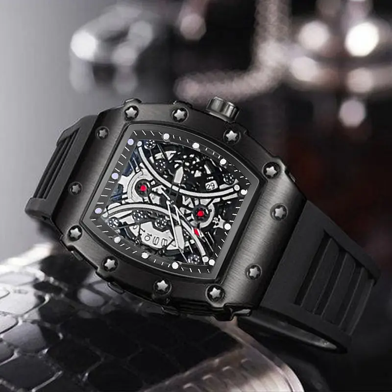 ZIDO Brand Casual Fashion Trend Automatic Quartz Hollow Luminous Waterproof Barrel-Shaped Men's Watch 1704 — feature 3