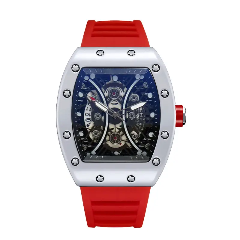 ZIDO Brand Casual Fashion Trend Automatic Quartz Hollow Luminous Waterproof Barrel-Shaped Men's Watch 1704