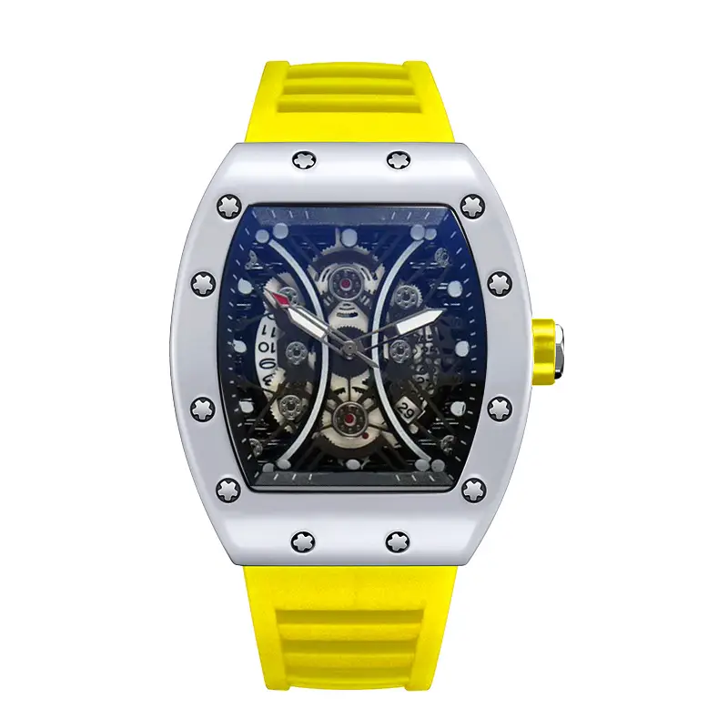 ZIDO Brand Casual Fashion Trend Automatic Quartz Hollow Luminous Waterproof Barrel-Shaped Men's Watch 1704