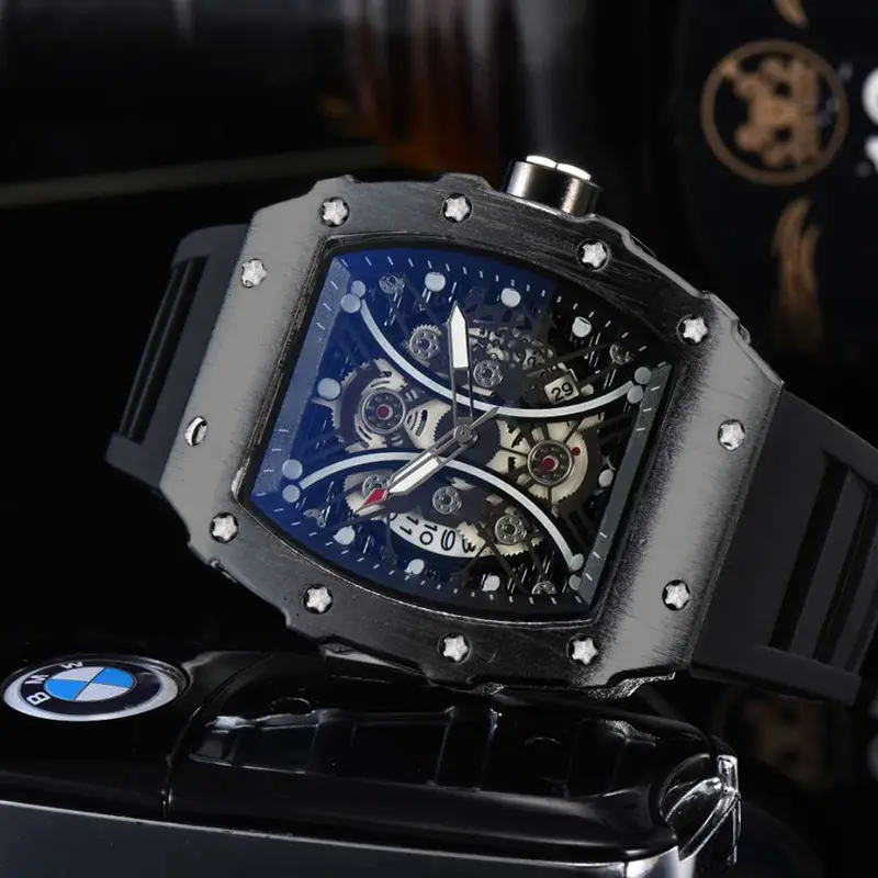 ZIDO Brand Casual Fashion Trend Automatic Quartz Hollow Luminous Waterproof Barrel-Shaped Men's Watch 1704