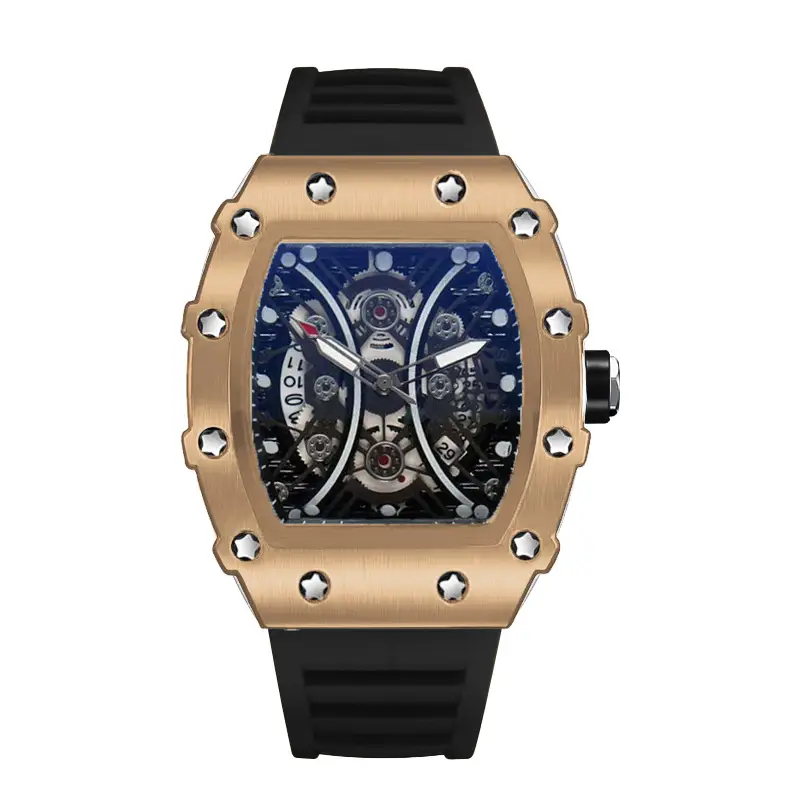 ZIDO Brand Casual Fashion Trend Automatic Quartz Hollow Luminous Waterproof Barrel-Shaped Men's Watch 1704