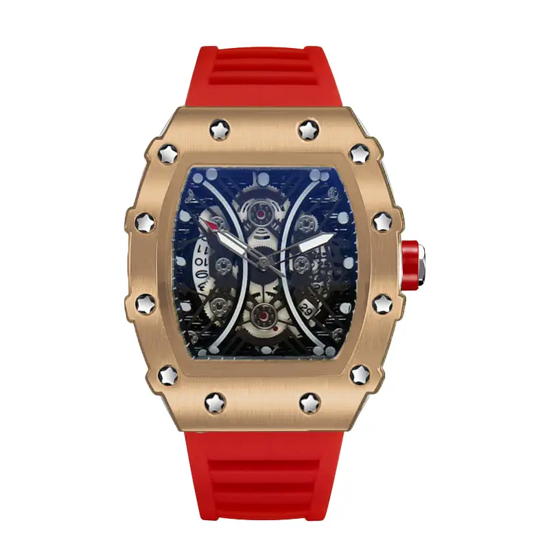 ZIDO Brand Casual Fashion Trend Automatic Quartz Hollow Luminous Waterproof Barrel-Shaped Men's Watch 1704