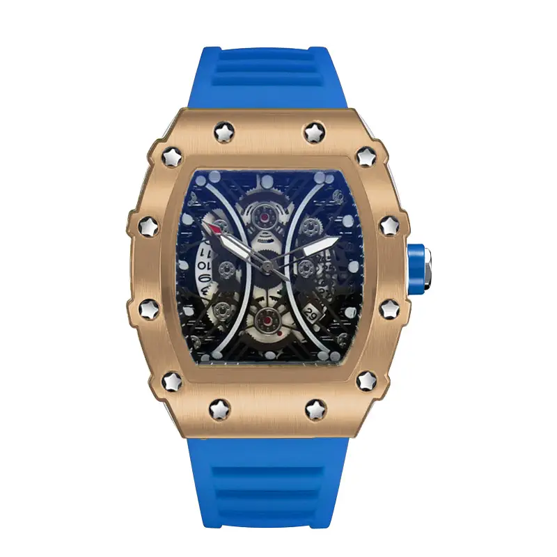 ZIDO Brand Casual Fashion Trend Automatic Quartz Hollow Luminous Waterproof Barrel-Shaped Men's Watch 1704