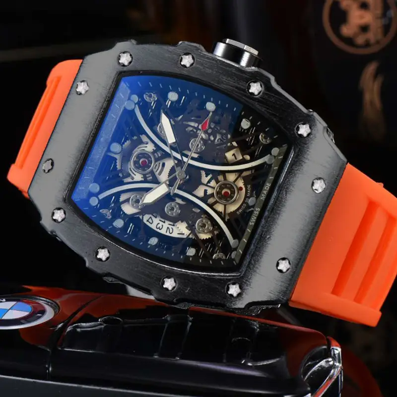ZIDO Brand Casual Fashion Trend Automatic Quartz Hollow Luminous Waterproof Barrel-Shaped Men's Watch 1704