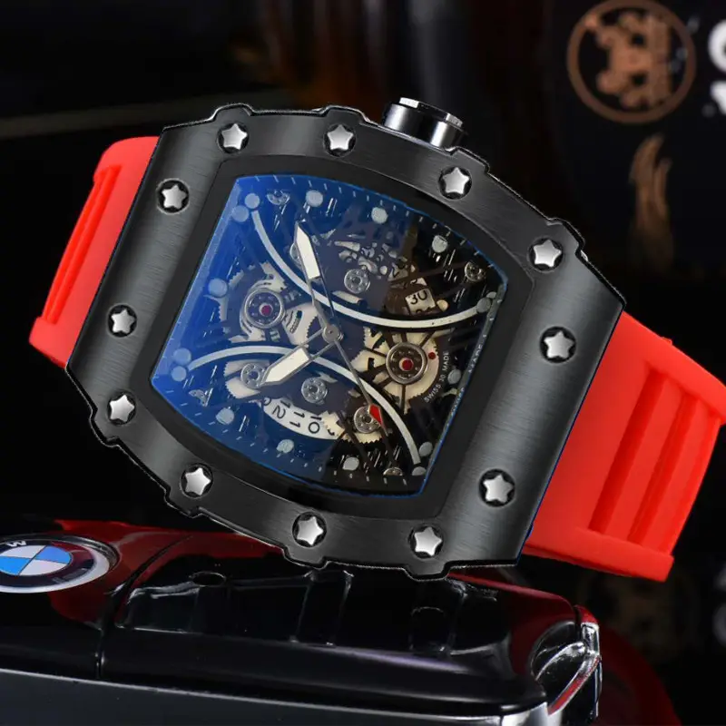 ZIDO Brand Casual Fashion Trend Automatic Quartz Hollow Luminous Waterproof Barrel-Shaped Men's Watch 1704