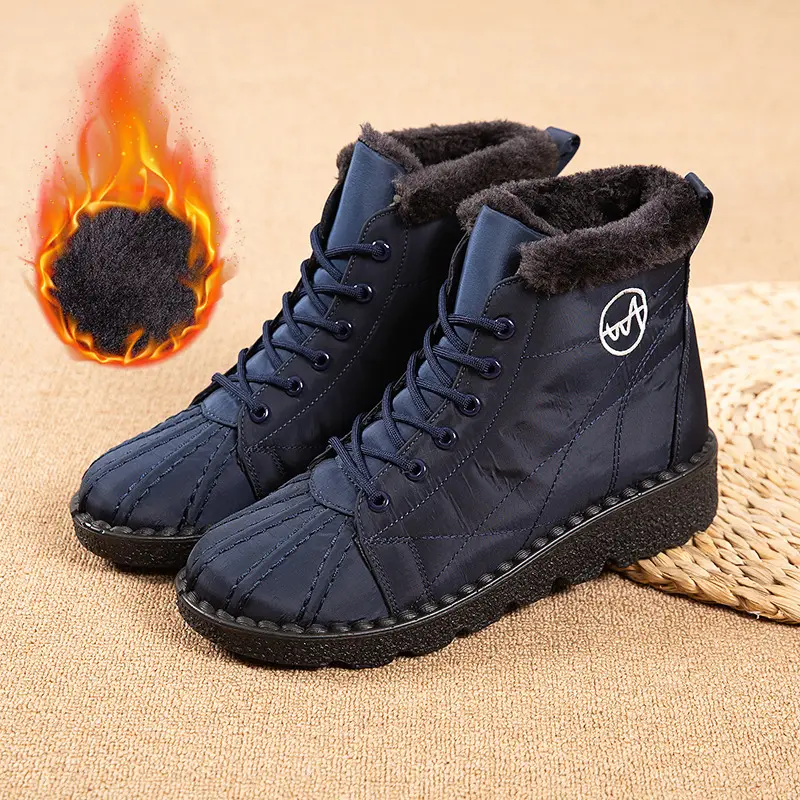 Foreign trade new snow boots waterproof non-slip cotton shoes wish plus size short boots 44 size 45 size fleece-lined thick boots for women