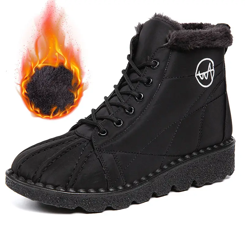 Foreign trade new snow boots waterproof non-slip cotton shoes wish plus size short boots 44 size 45 size fleece-lined thick boots for women
