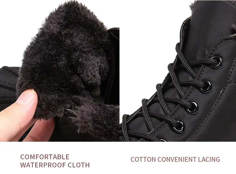 Foreign trade new snow boots waterproof non-slip cotton shoes wish plus size short boots 44 size 45 size fleece-lined thick boots for women — feature 13