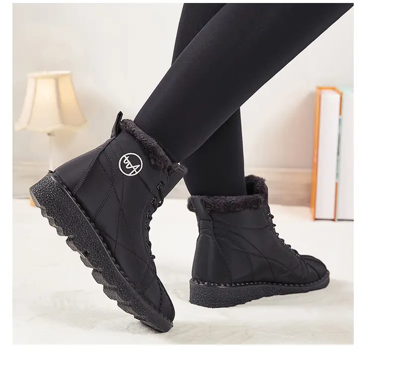 Foreign trade new snow boots waterproof non-slip cotton shoes wish plus size short boots 44 size 45 size fleece-lined thick boots for women — feature 15