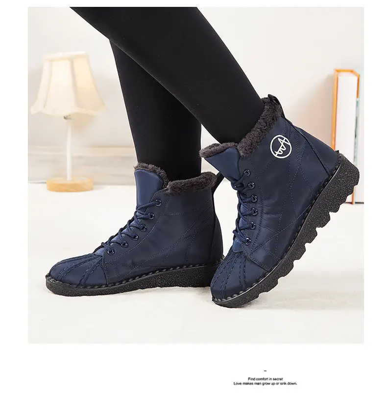 Foreign trade new snow boots waterproof non-slip cotton shoes wish plus size short boots 44 size 45 size fleece-lined thick boots for women — feature 17