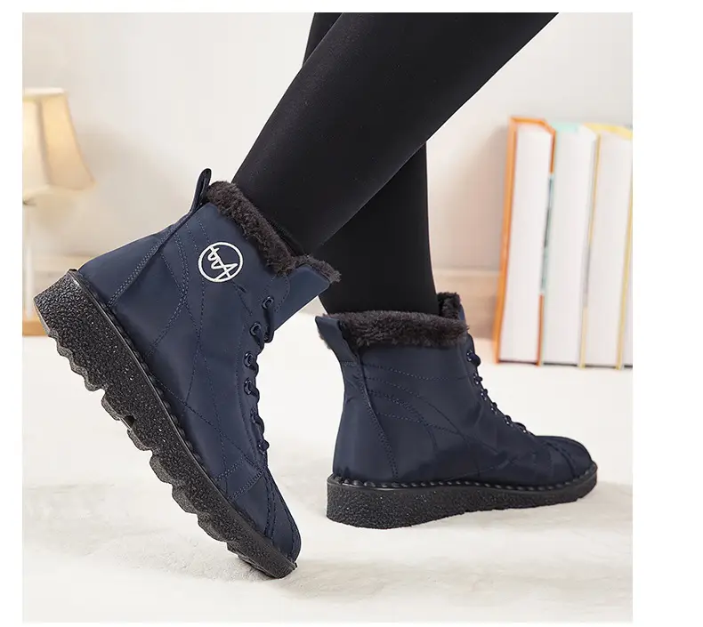 Foreign trade new snow boots waterproof non-slip cotton shoes wish plus size short boots 44 size 45 size fleece-lined thick boots for women — feature 18