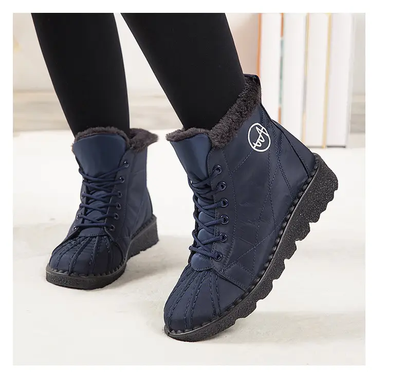 Foreign trade new snow boots waterproof non-slip cotton shoes wish plus size short boots 44 size 45 size fleece-lined thick boots for women — feature 19