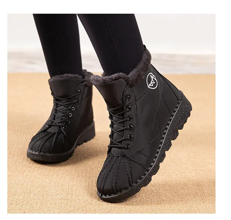 Foreign trade new snow boots waterproof non-slip cotton shoes wish plus size short boots 44 size 45 size fleece-lined thick boots for women — feature 22