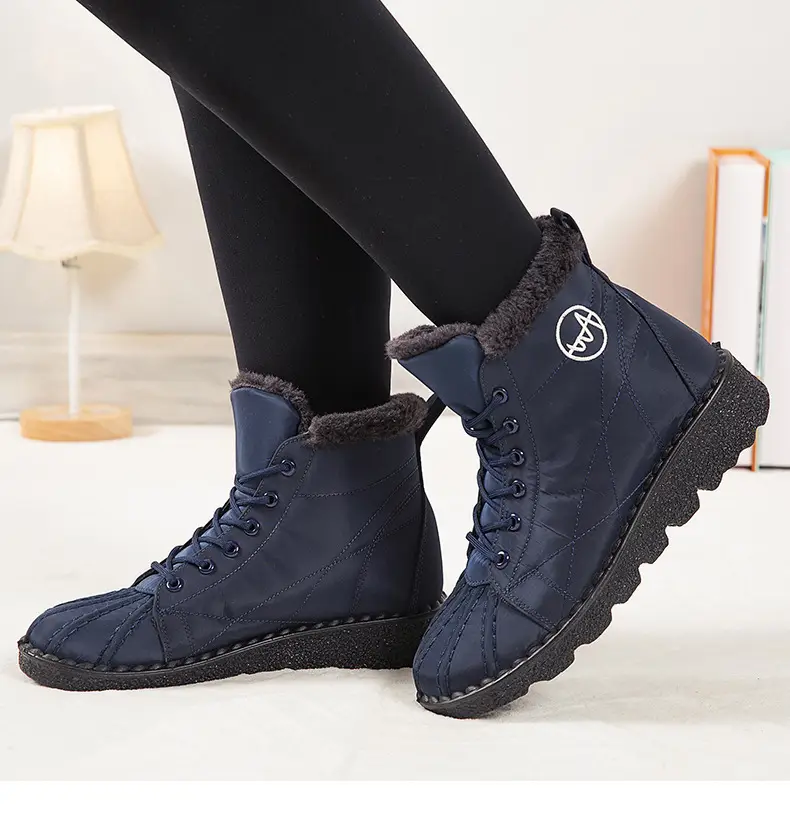 Foreign trade new snow boots waterproof non-slip cotton shoes wish plus size short boots 44 size 45 size fleece-lined thick boots for women — feature 6
