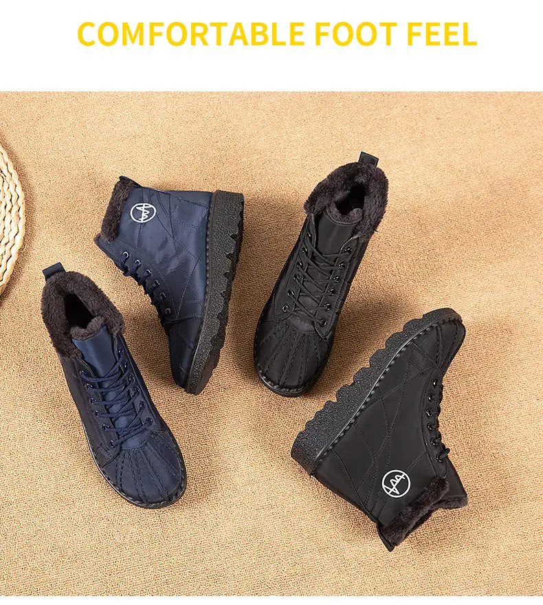Foreign trade new snow boots waterproof non-slip cotton shoes wish plus size short boots 44 size 45 size fleece-lined thick boots for women — feature 7