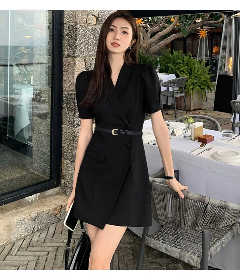 Black Belted Bow Neck Top with Wide Leg Pants — feature 13