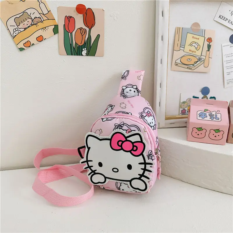 Hello Kitty Cartoon Nylon Shoulder Bag Pink 2023 - Image 5