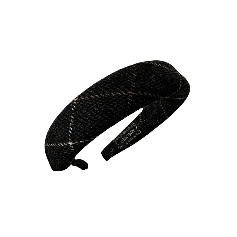 Black Plaid Vintage Skull Top Headband for Women - Image 7