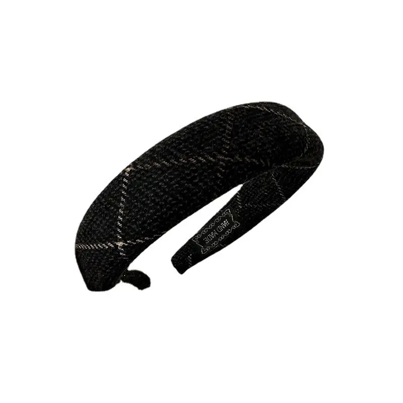Black Plaid Vintage Skull Top Headband for Women — feature 6