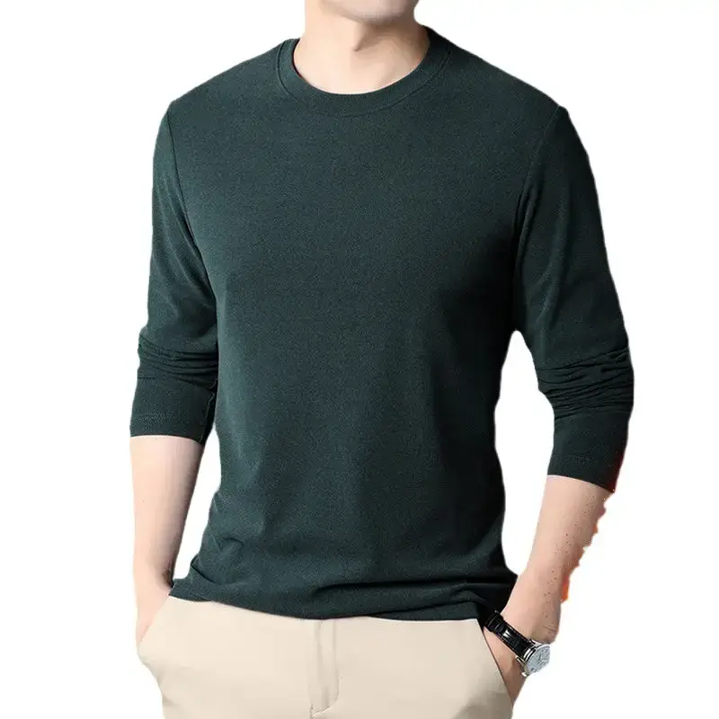 Men's Black Velvet Fleece Long Sleeve T-Shirt
