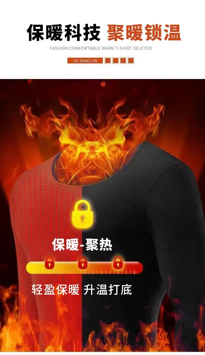 Men's Black Velvet Fleece Long Sleeve T-Shirt — feature 2