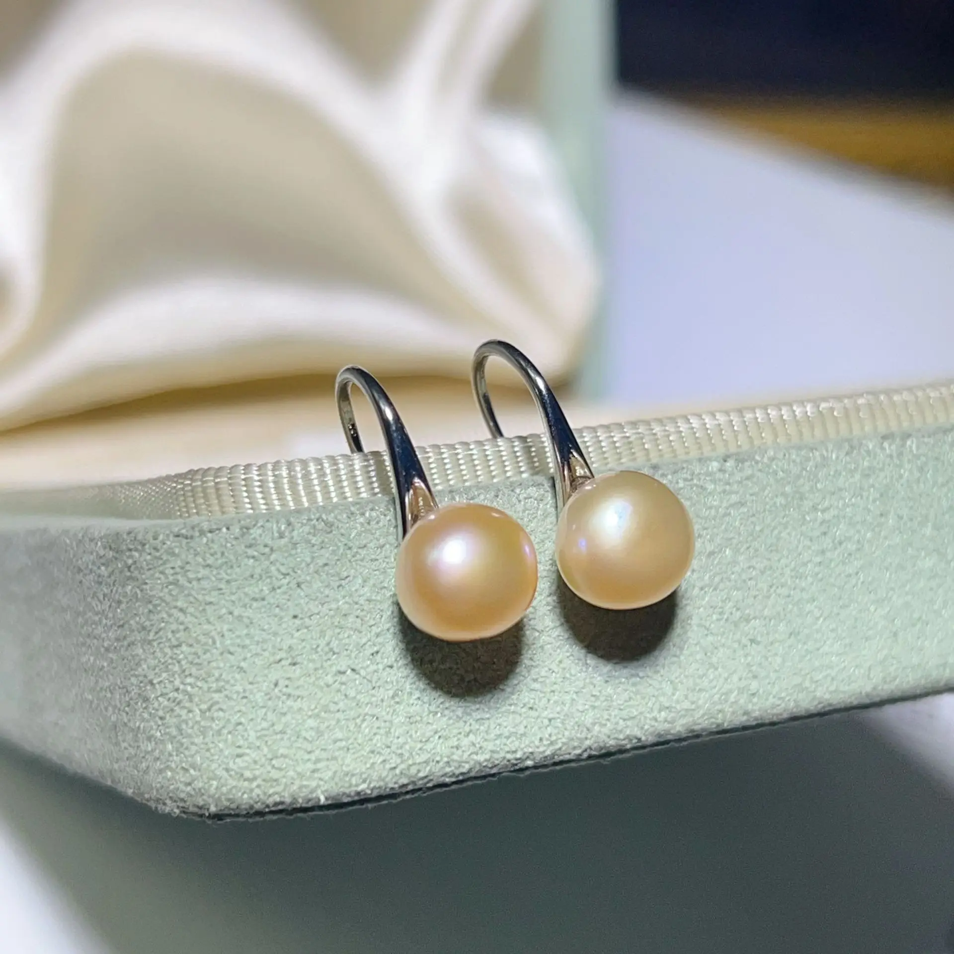 925 Pin Silver Pearl Zircon Earrings for Women