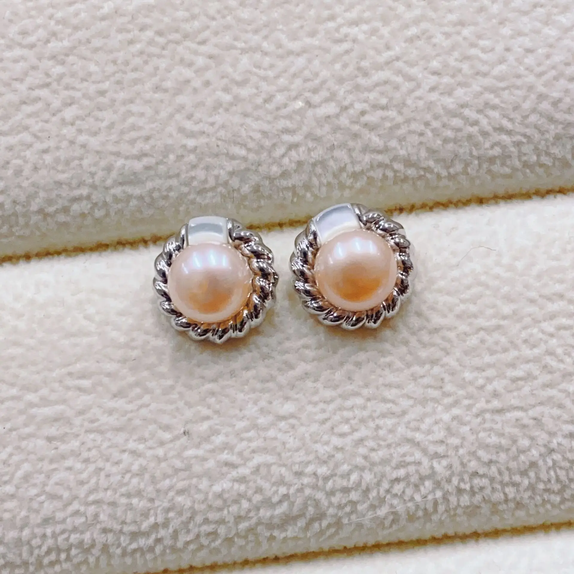 925 Pin Silver Pearl Zircon Earrings for Women