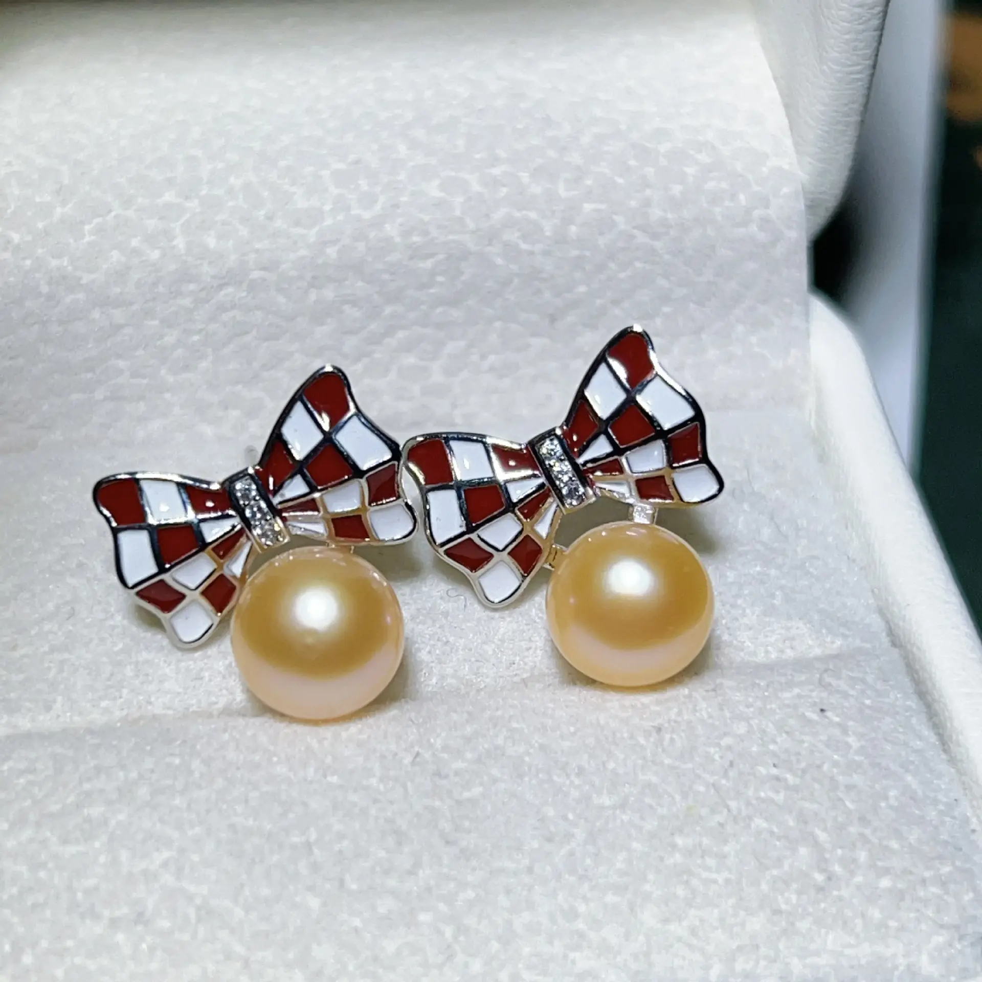 925 Pin Silver Pearl Zircon Earrings for Women