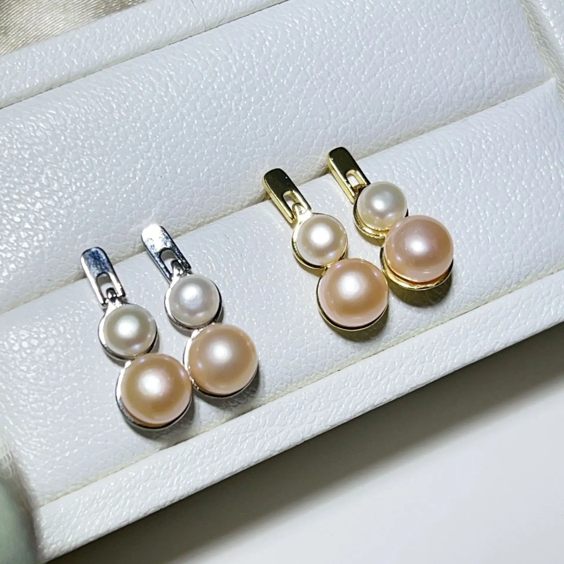 925 Pin Silver Pearl Zircon Earrings for Women