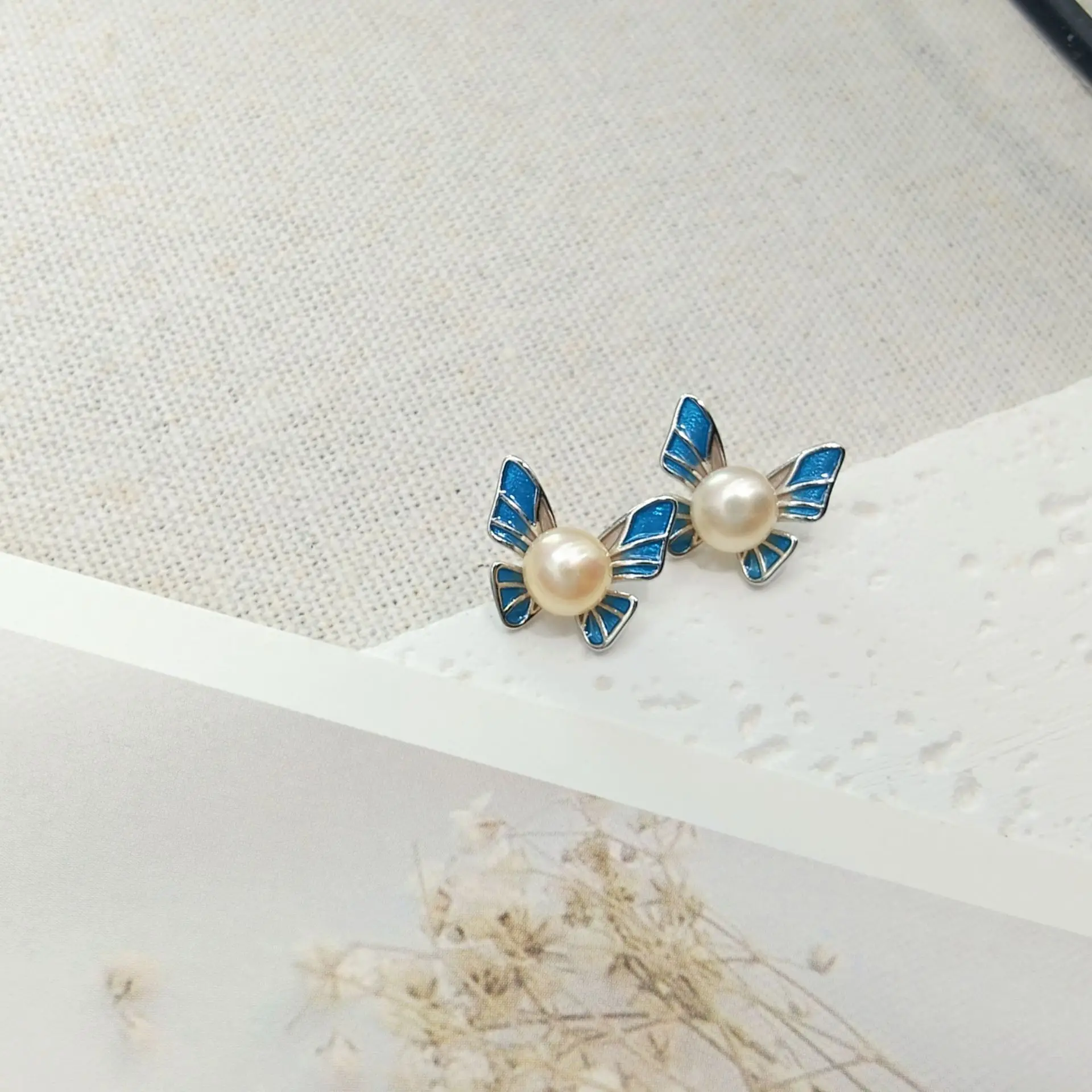 925 Pin Silver Pearl Zircon Earrings for Women