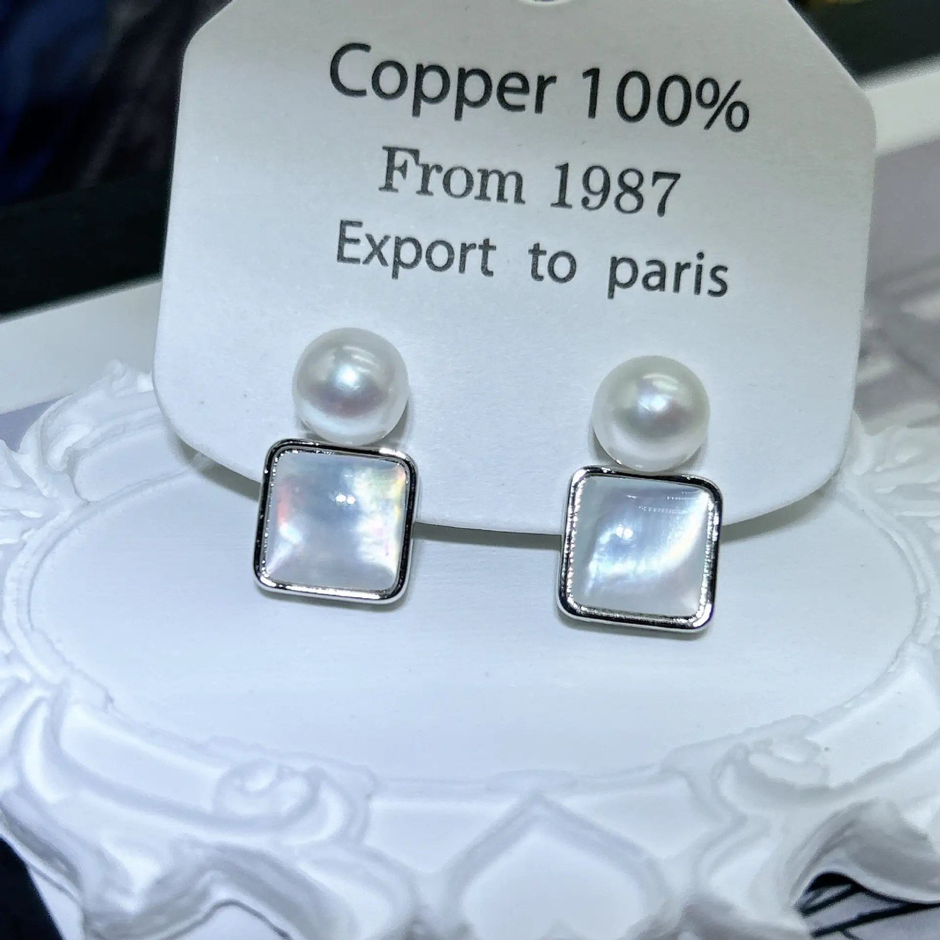 925 Pin Silver Pearl Zircon Earrings for Women