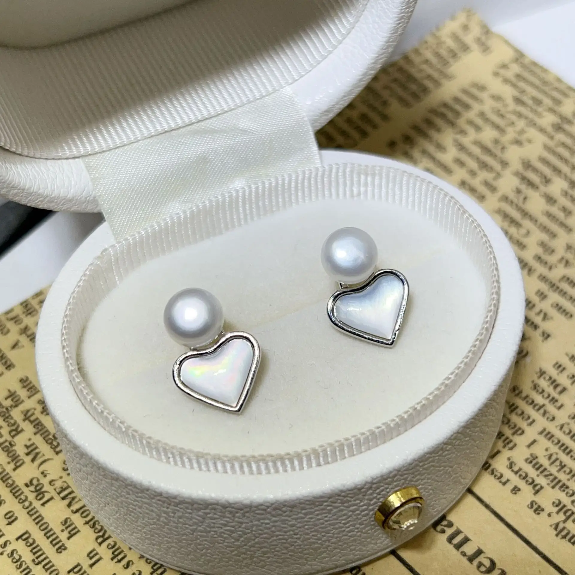 925 Pin Silver Pearl Zircon Earrings for Women