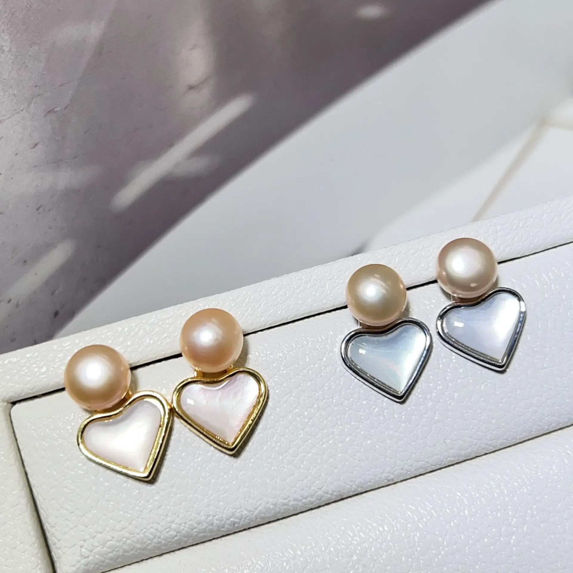 925 Pin Silver Pearl Zircon Earrings for Women