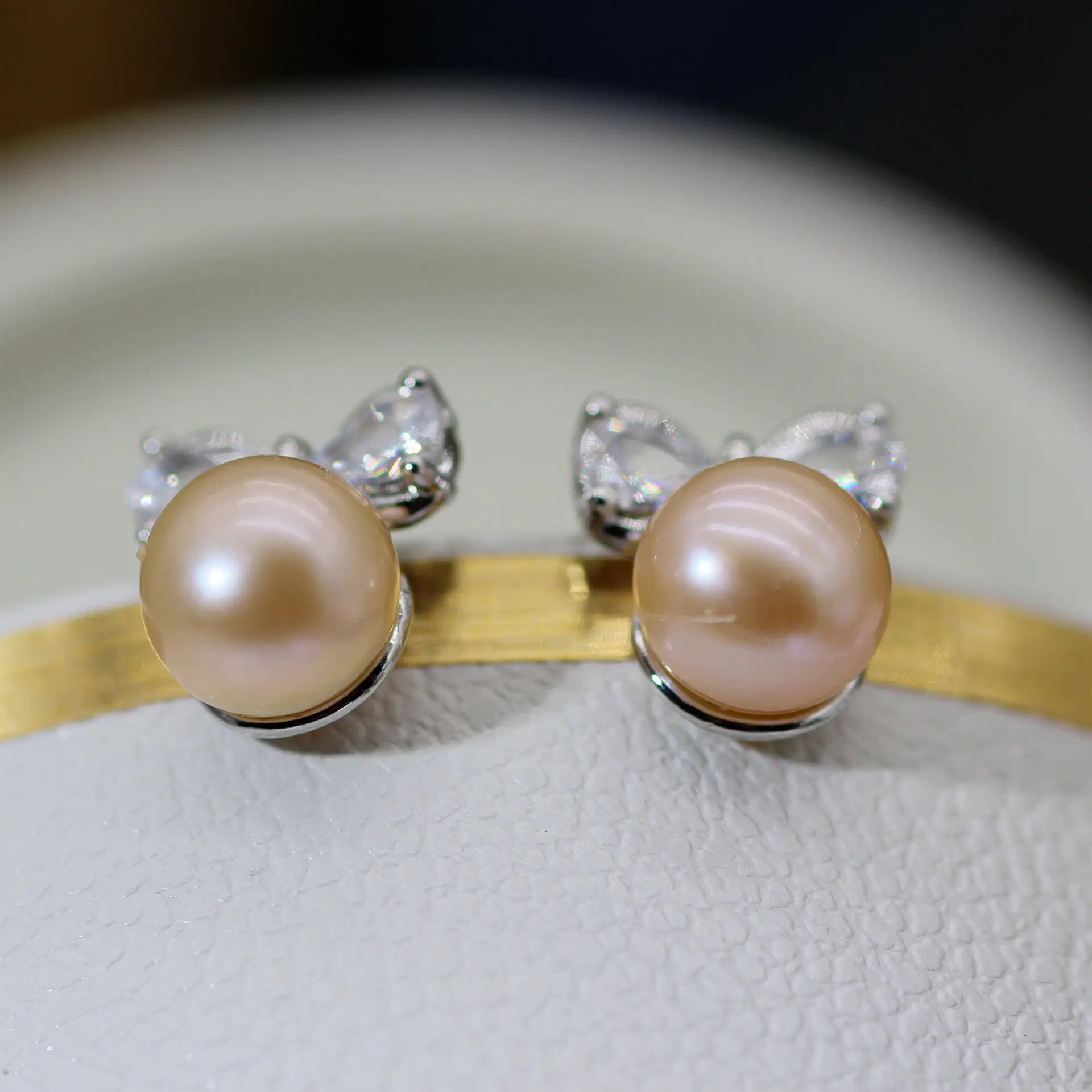 925 Pin Silver Pearl Zircon Earrings for Women