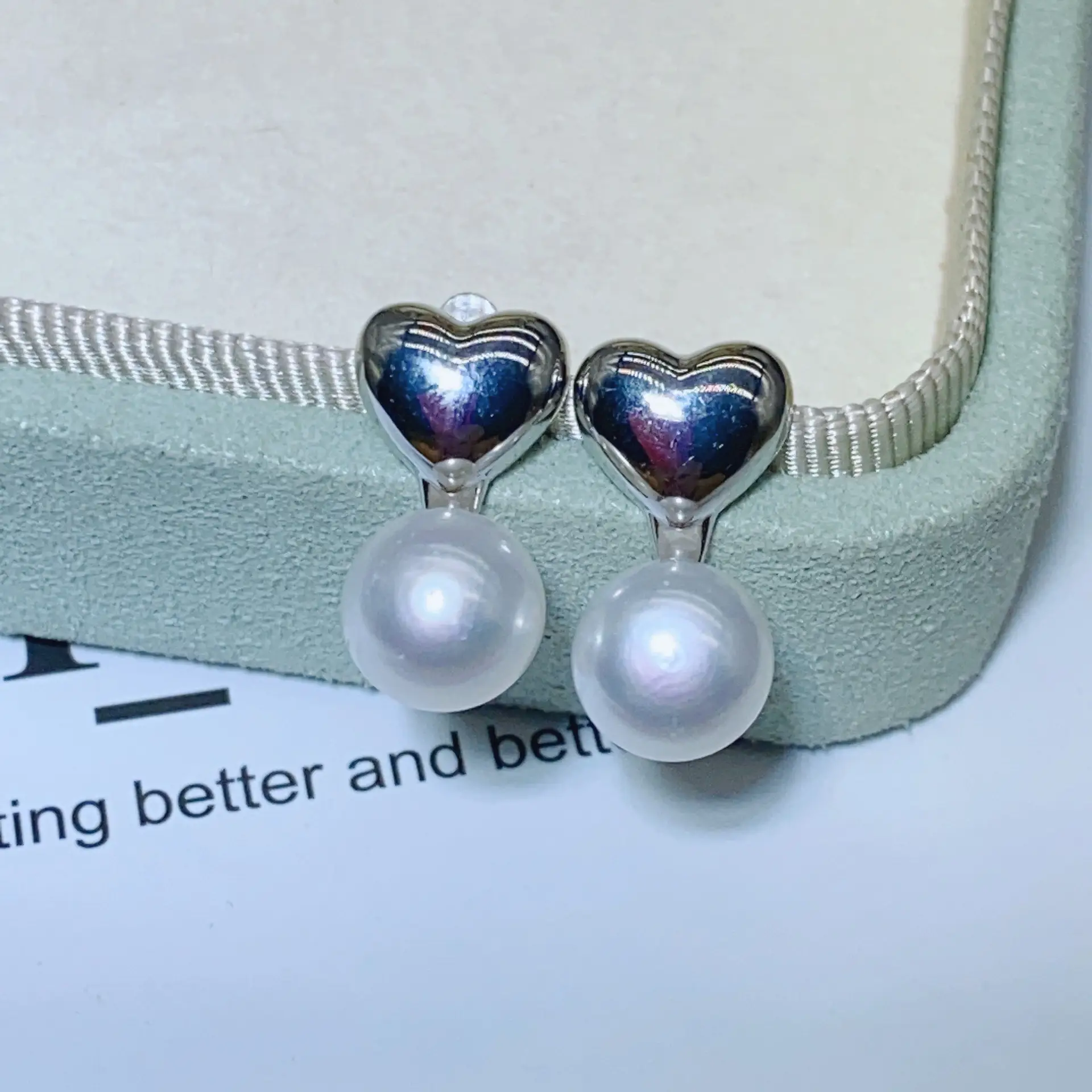 925 Pin Silver Pearl Zircon Earrings for Women
