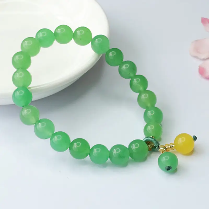 Green Aventurine Jade Bracelet with Yellow Drop — feature 9