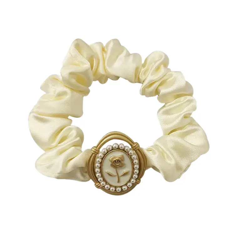 Satin Pearl Hair Bands Black Cream Gold - Image 7