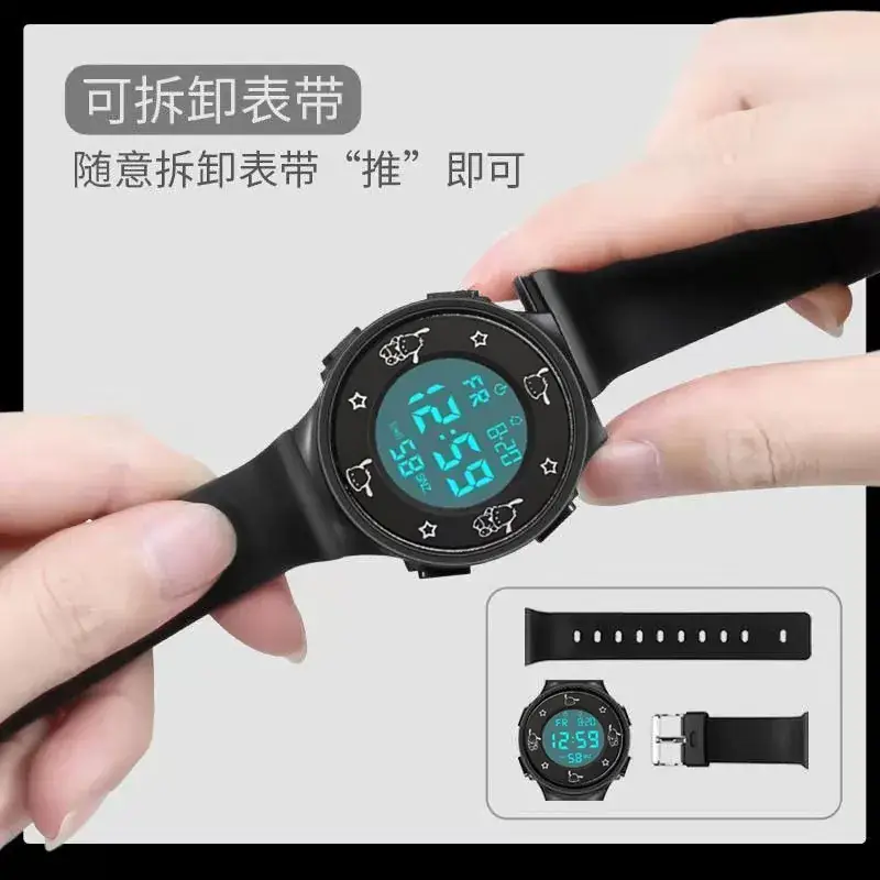 Mori Style Cartoon Dog Student Watch Black Digital - Image 6