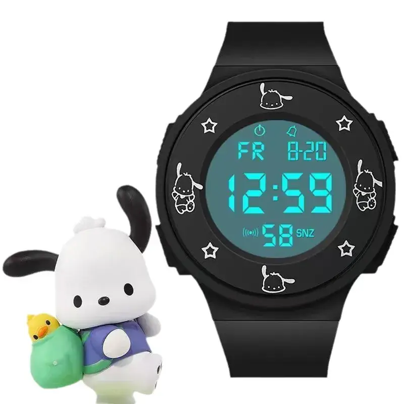 Mori Style Cartoon Dog Student Watch Black Digital - Image 7