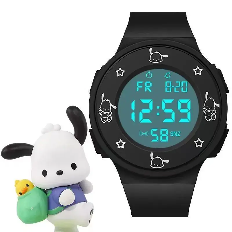 Mori Style Cartoon Dog Student Watch Black Digital - Image 2