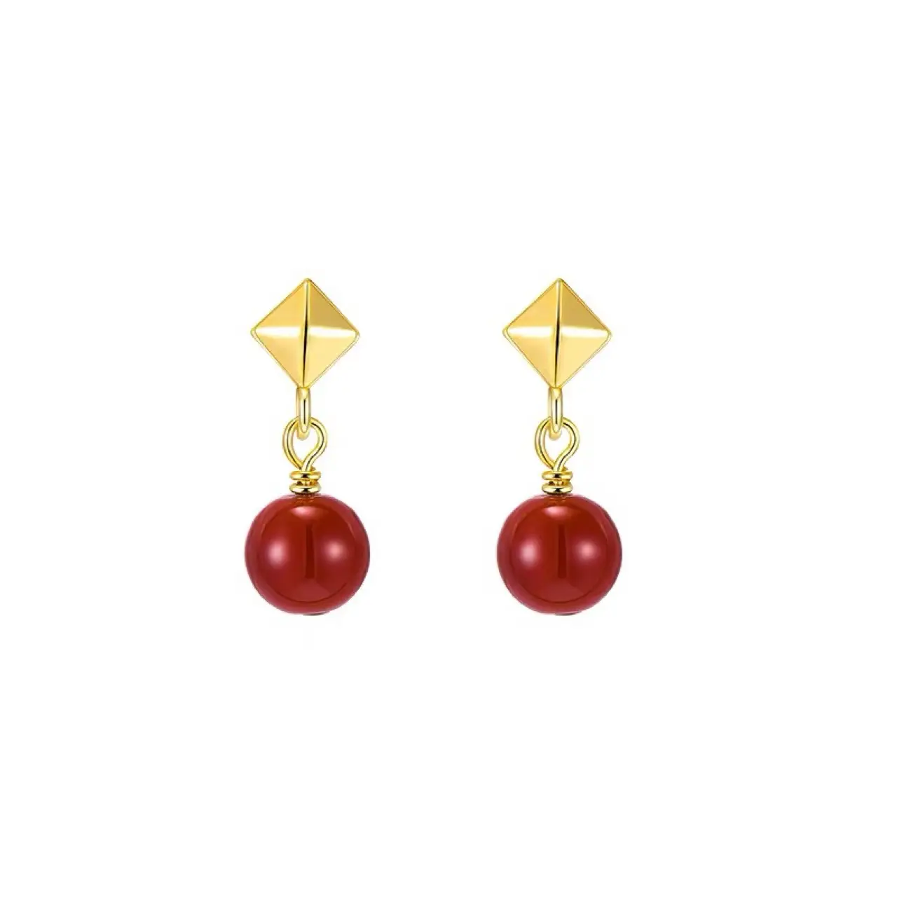 Red Bean Earrings for Women 925 Silver - Image 5
