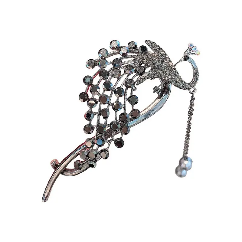 Ancient Peacock Tassel Pearl Hairpin Clip - Image 5