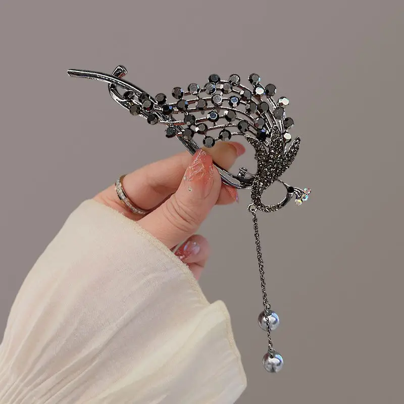 Ancient Peacock Tassel Pearl Hairpin Clip — feature 6