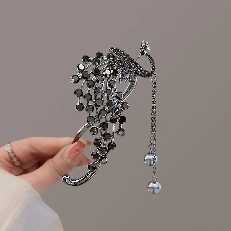 Ancient Peacock Tassel Pearl Hairpin Clip — feature 7