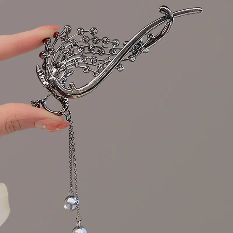 Ancient Peacock Tassel Pearl Hairpin Clip — feature 8