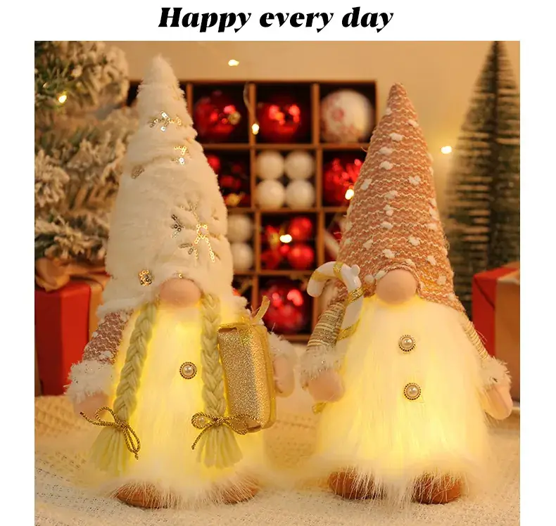New Christmas Decor: Sequined Plush Rudolf Doll with Light Window — feature 2