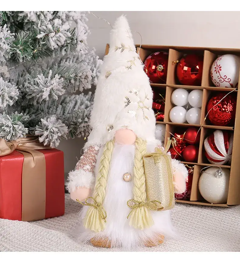 New Christmas Decor: Sequined Plush Rudolf Doll with Light Window — feature 6